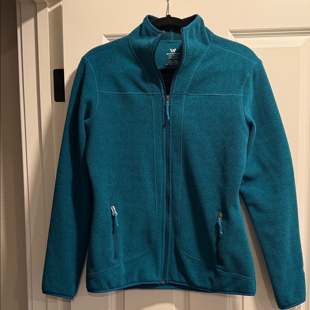 White Sierra Blue Full-Zip Fleece Jacket
